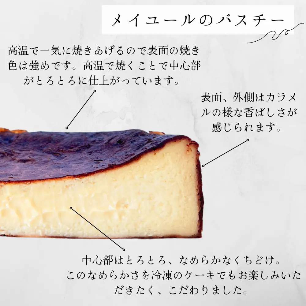 【砂糖・小麦粉不使用】とろけるバスクチーズケーキ  熨斗シール付き(ギフト用プレーン)